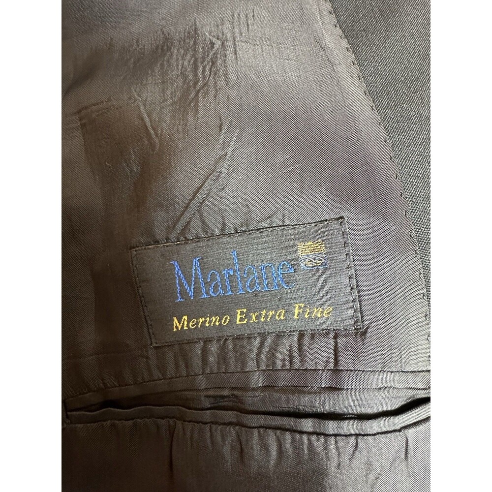 Men's Black Jacket Blazer 46R Black Classic Merino Wool Blend Sport Coat Italian - Picture 6 of 8